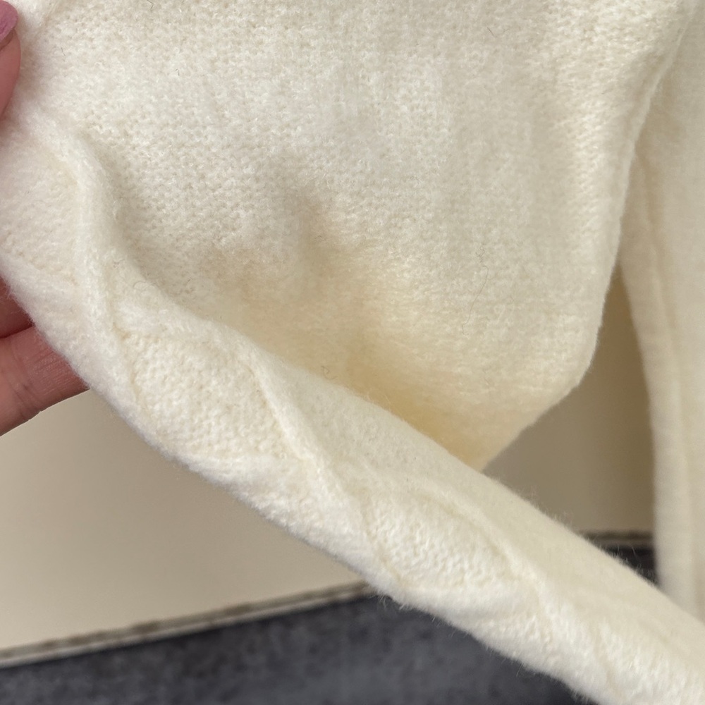 Talbots Ivory Sweater with Ruffle Accents - Picture 6 of 8